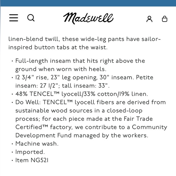 Madewell The Harlow Wide Leg Pant - Picture 16 of 16